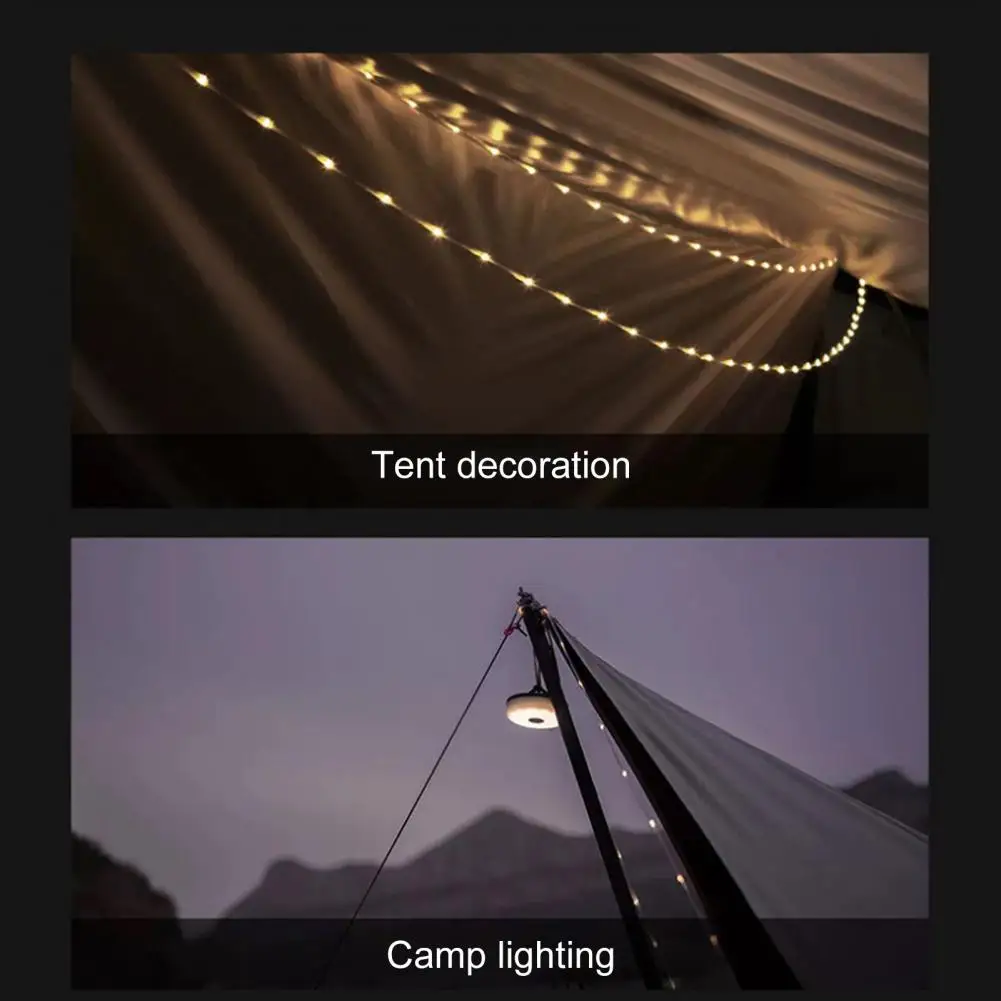  Водоустойчив низ светлина палатка светлина гъвкав трайни външни низ светлини Ip67 водоустойчив акумулаторна гъвкава за къмпинг