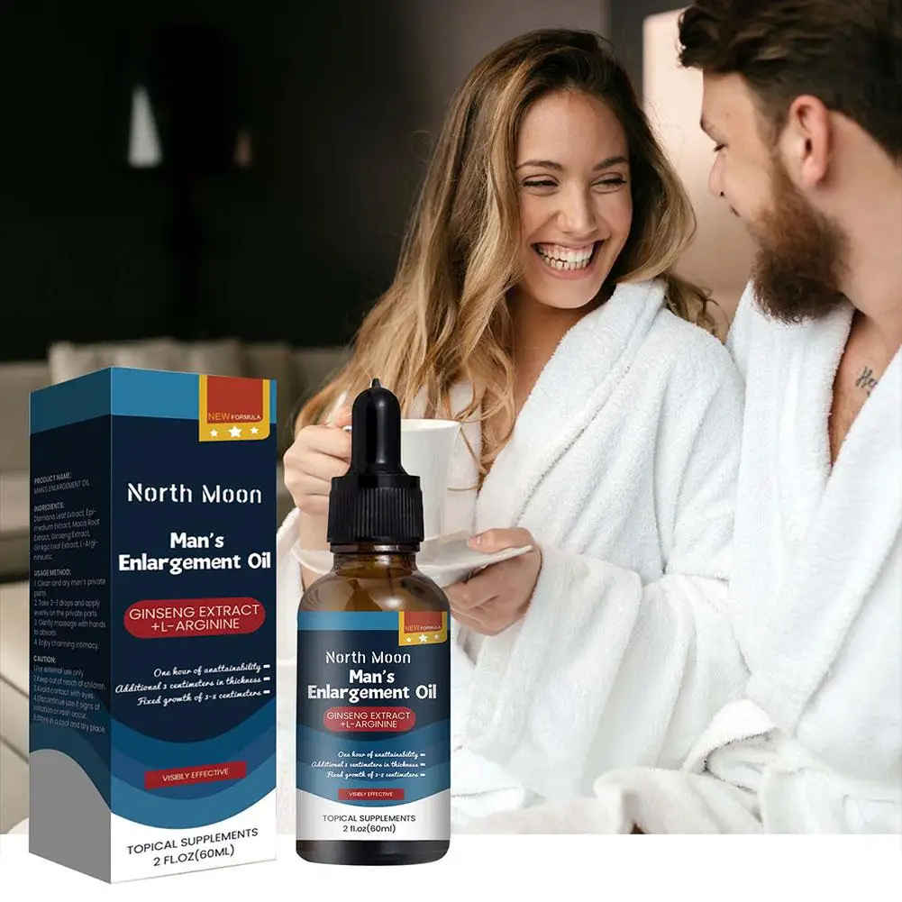 60ml Мъжко масажно масло за секс Сексуално подобрение Растеж Уголемяване на пениса Етерично масло По-дълго По-дебел масаж Етерично масло