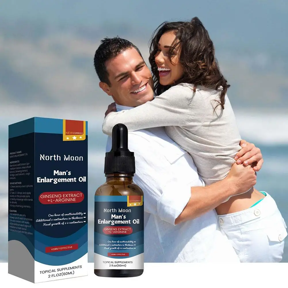 60ml Мъжко масажно масло за секс Сексуално подобрение Растеж Уголемяване на пениса Етерично масло По-дълго По-дебел масаж Етерично масло