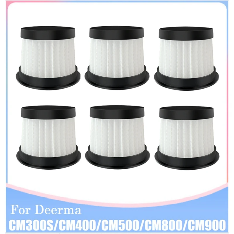 6Piece HEPA филтър миещи се резервни аксесоари за Deerma CM300S / CM400 / CM500 / CM800 / CM900 Mite Remover