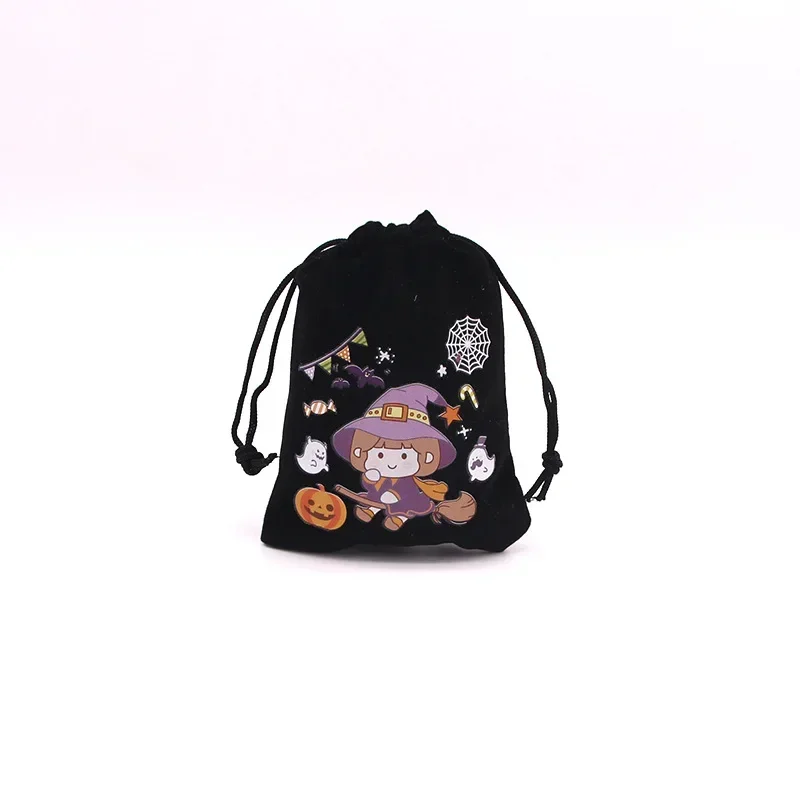 Нов Хелоуин кадифе бонбони чанта сладък сладък малък подарък чанта изящни карикатура подарък съхранение малка кърпа чанта