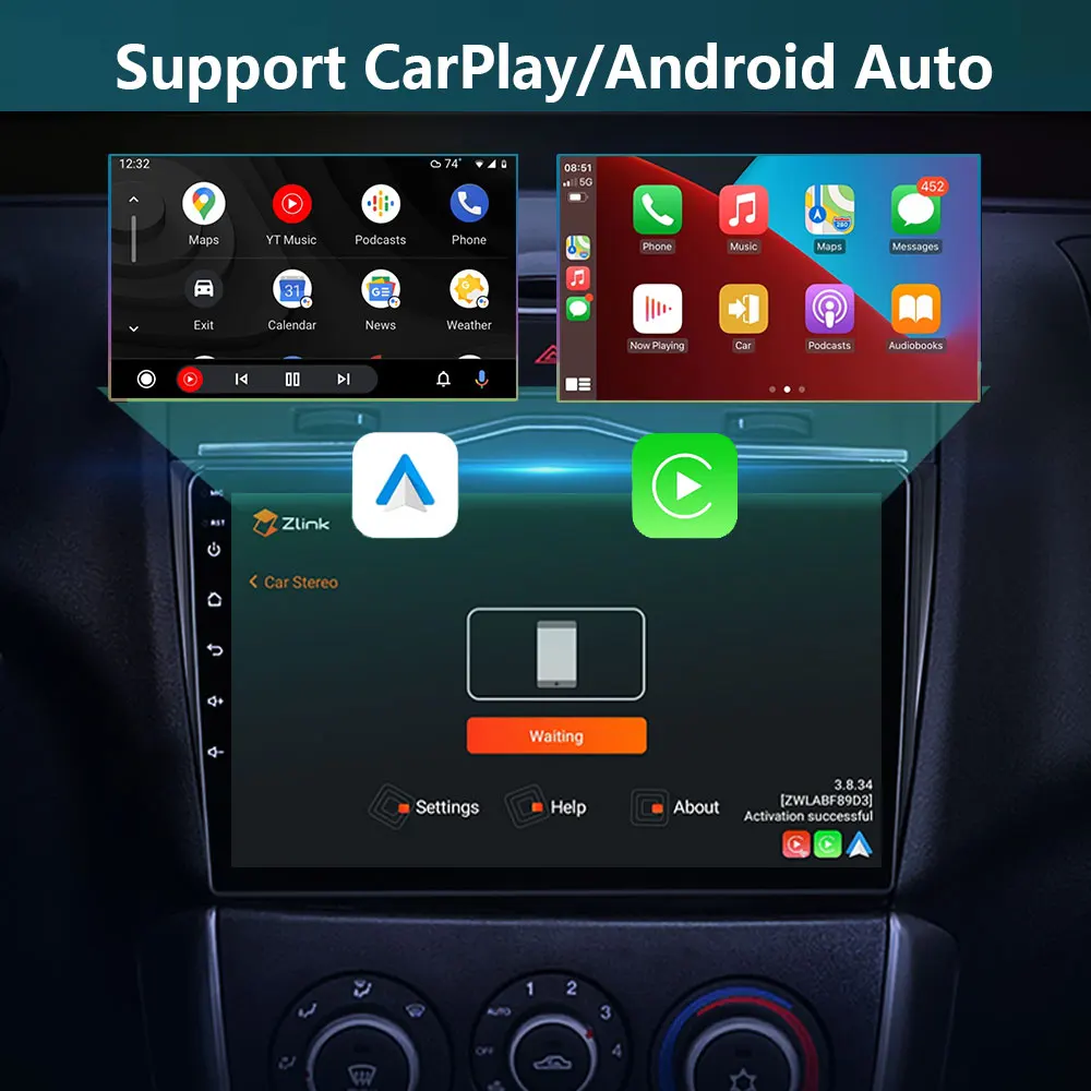 Carplay Мултимедиен стерео плейър 2 Din Car Radio 4G Android GPS навигация Авторадио за Toyota Camry 5 2002 2003 2004 2005 2006