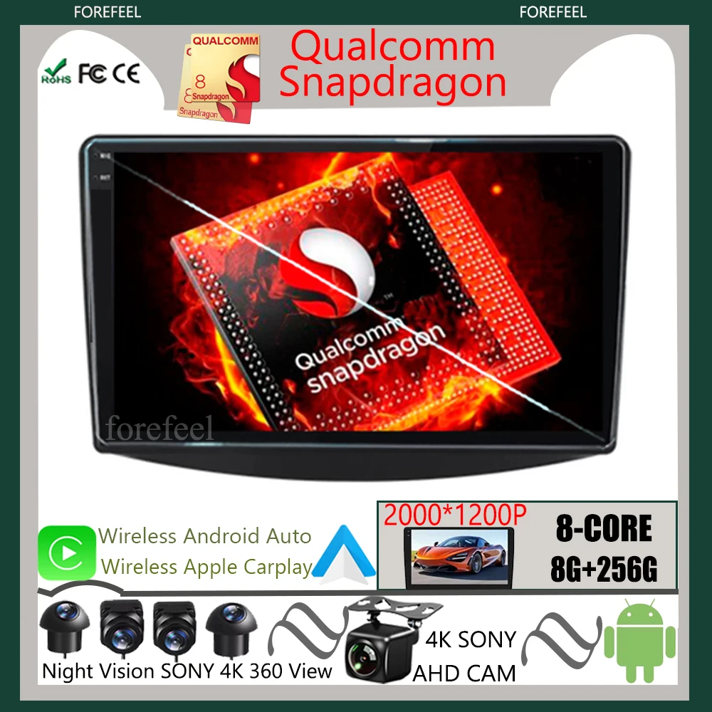 Qualcomm Snapdragon Radio Android за Mitsubishi Grandis 1 2003 - 2011 Кола мултимедиен видео плейър навигация Auto стерео GPS