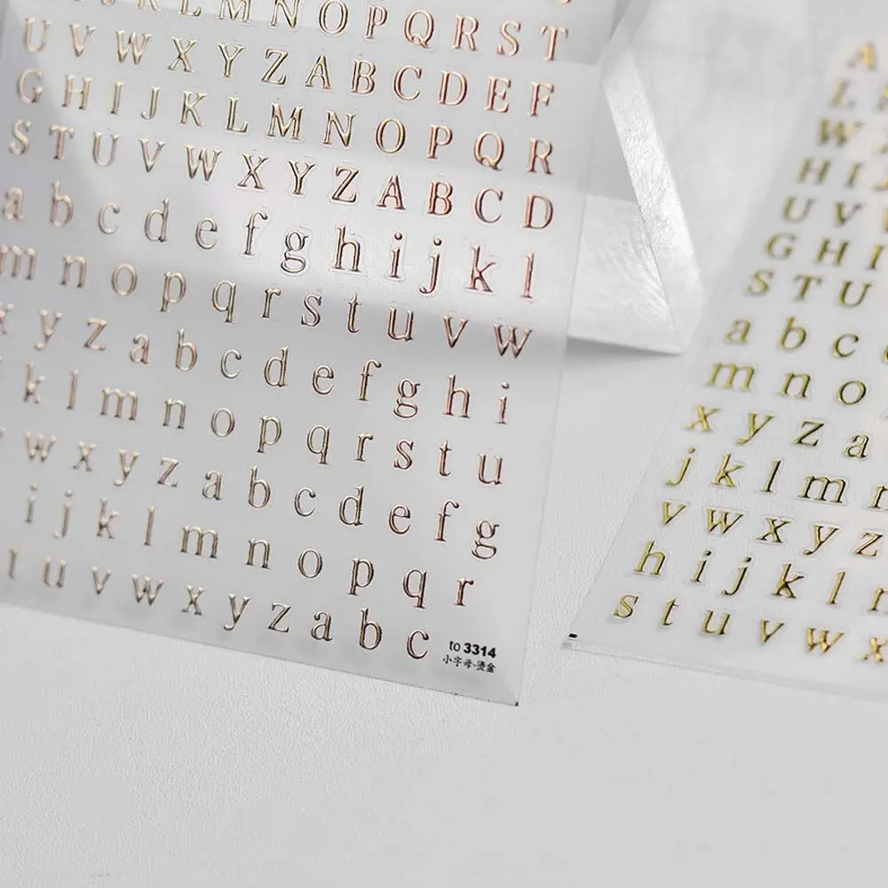 DIY Nail Charms Бронзиране Английски писмо нокти стикери нокти изкуство доставки английски азбука модел английски писмо нокти декорации