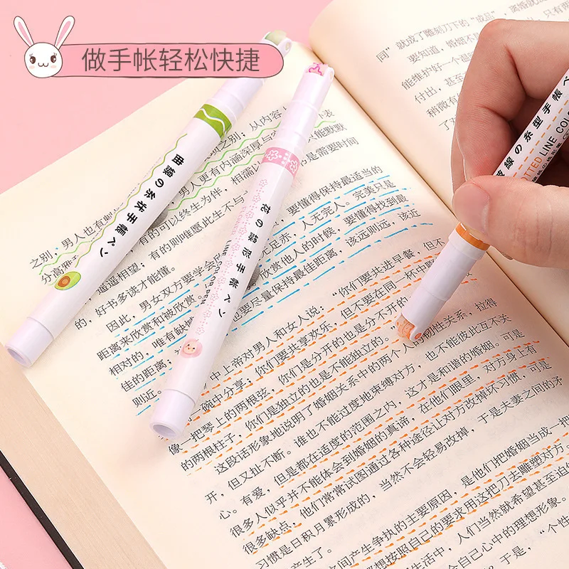 Creative дантела контур молив вълнообразен бързо сушене ключови точки бележка студент ръка сметка флуоресцентна писалка