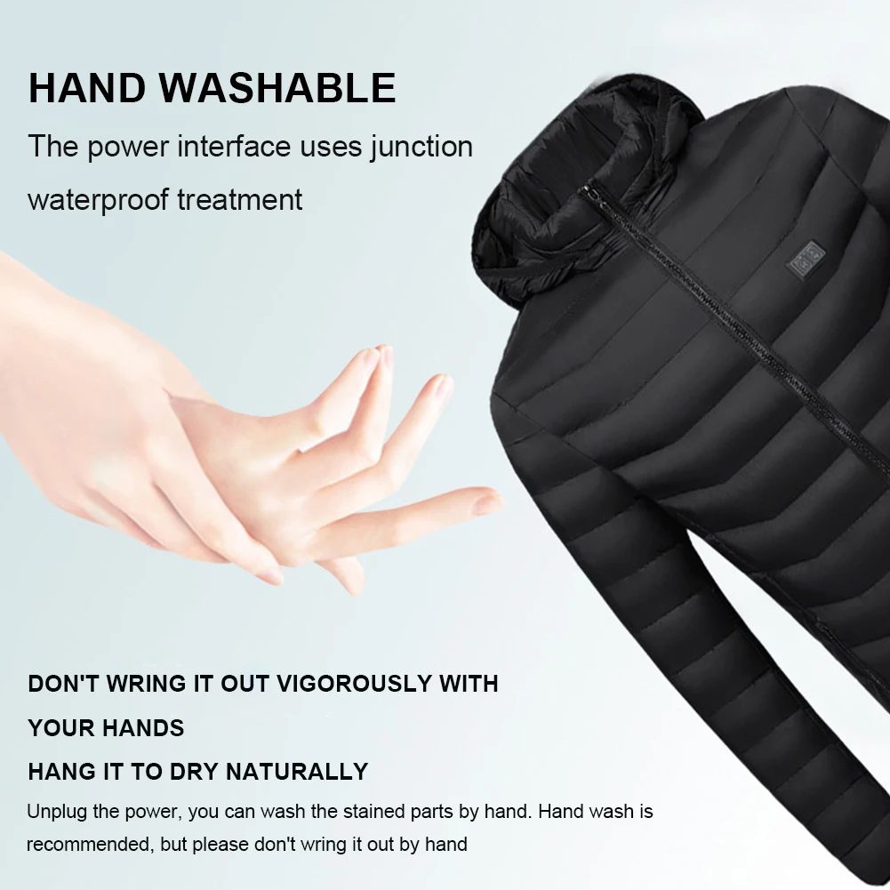 Нови висококачествени отопляеми якета Мъже Жени Зимни външни електрически отоплителни якета USB заряд термично палто за ски къмпинг