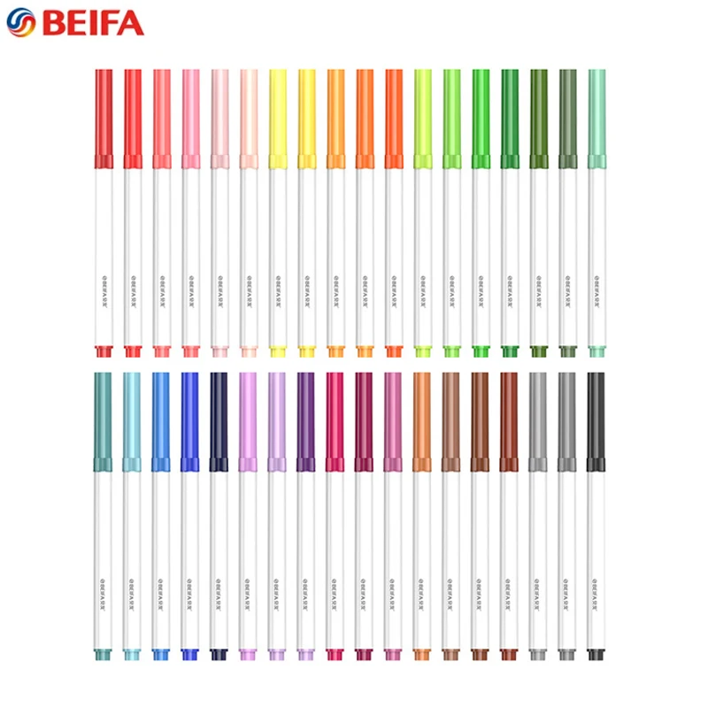 BEIFA миещи се 12/24/36 цвята маркер писалки безопасни и нетоксични акварел писалка комплект за скална живопис камък изкуство канцеларски материали
