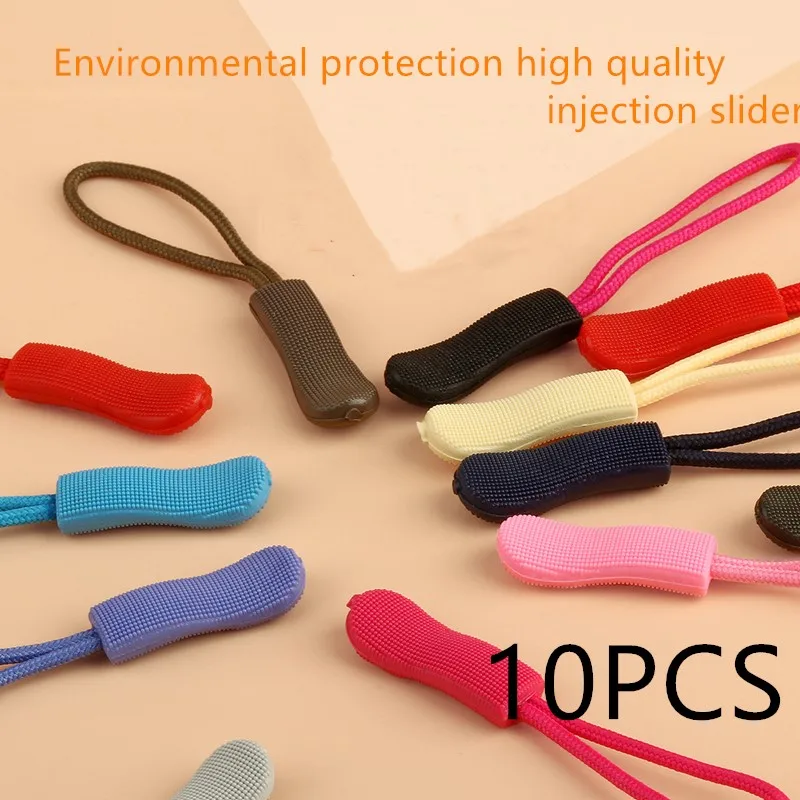 10pcs / комплект 10 цвят ципове издърпайте издърпвач край годни въже етикет замяна клип счупени ключалката фиксатор куфар палатка раница цип кабел