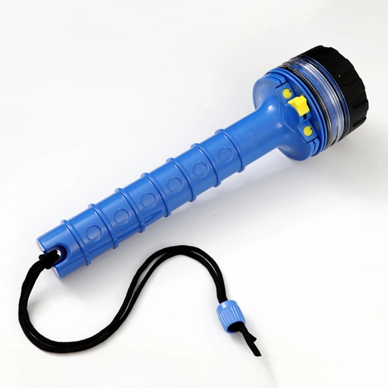  подводен водоустойчив LED гмуркане светлина дълъг изстрел спасителна светлина професионален мощен фенерче, синьо