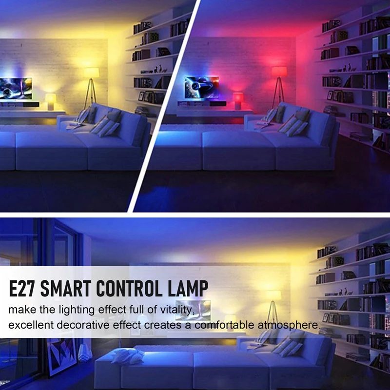  E27 Интелигентна контролна лампа Led RGB светлина Регулируема 7W RGBW Led лампа Цветна променяща се крушка Led Lampada RGBW бял декор У дома