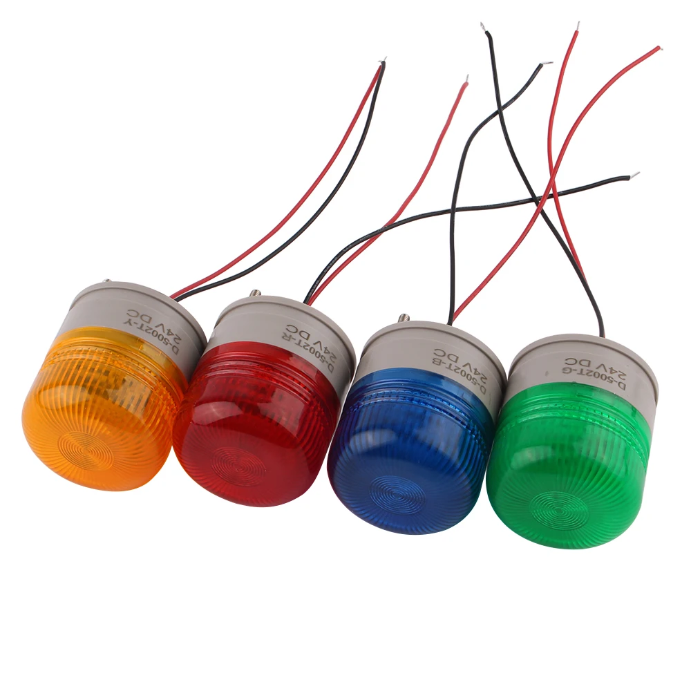  малък индикатор светлина Светкавица сигнал предупредителна лампа Мигаща аларма за сигурност 12V 24V 110V 220V LED червено синьо зелено жълто