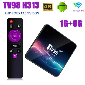 TV98 TV Box 1G + 8G 2.4G &5G Wifi Allwinner H313 4Kx2k Android 12 Set-Top Box TV98 Media Player