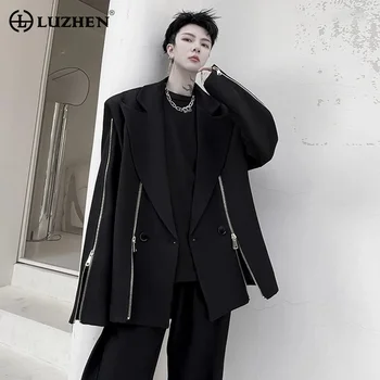 LUZHEN 2024 Пролет нова мода елегантен цип снаждане дизайн случайни нетактичност палто мъжки висока улица оригинален костюм яке 29afe4
