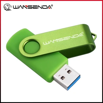 WANSENDA USB 3.0 Въртене на флаш устройство 32GB Устройство за писалка 256GB 128GB 64GB 16GB Pendrive Метална памет стик Thumbdrive