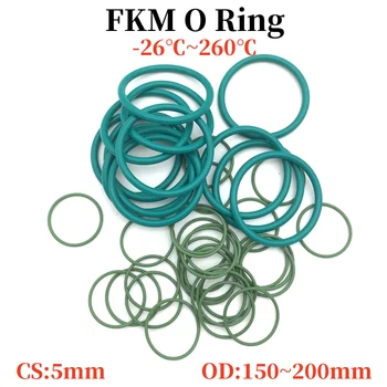 O пръстени каучук флуор O пръстен уплътнение FKM уплътнителни О-пръстени FKM миене каучук oring CS 5mm асортимент комплект 2PCS