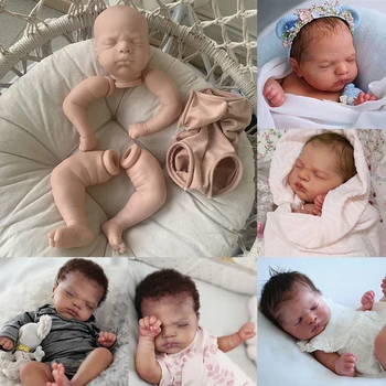 21inch Everlee Reborn Doll Kit Новородено Lifesize Спящо бебе Незавършени небоядисани части за кукли DIY Преродено бебе