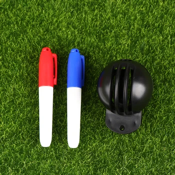 1 Комплект двустранен голф топка линия лайнер маркер с 2 маркировка писалки шаблон подравняване марки инструмент преносими спортни аксесоари