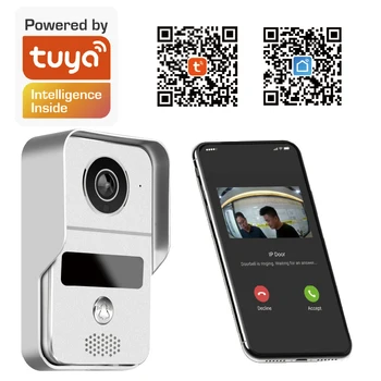 1080P Smart WiFi Tuya App IP Video Doorbell Безжичен телефон Домашна домофонна система Преглед на врати Нощно виждане Фото камера за звънец