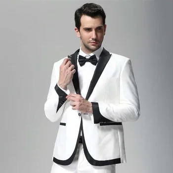 висок клас мъжки костюми 2 парче мода връх ревера един бутон мъжки костюм тънък годни официален абитуриентски парти случайни сватба младоженец смокинг 2023