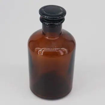 250ml кафява стъклена бутилка с тясна уста с Stooper Lab Chemistry Glassware