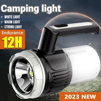 LED ръчен прожектор палатка прожектор осветление лампа акумулаторна сгъваема водоустойчива преносими външни светлини за спешни случаи