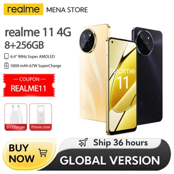Realme 11 смартфон с NFC заряд, 8GB + 256GB, 4G, 67W, 108MP, Pro светлинна камера, процесор Helio G99, 6.4
