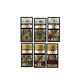 Корейската война MOC Военна съветска армия на САЩ 6бр / лотове войници мини екшън фигури строителни блокове аксесоари детски играчки подарък