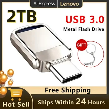 Lenovo USB 3.0 флаш устройство OTG писалка диск 1TB 512GB 256GB 128GB Usb Memoria стик Pendrive USB 2 Tb тип C за компютър безплатна доставка