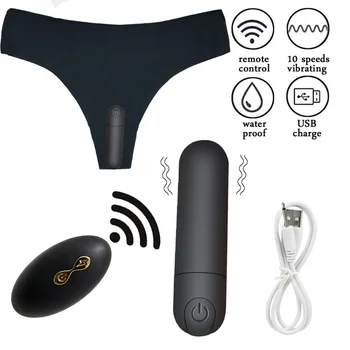 Носими 9 режима Вибриращи гащи Мини мощен куршум безжично дистанционно управление каишка на бельо вибратор за жени секс играчки
