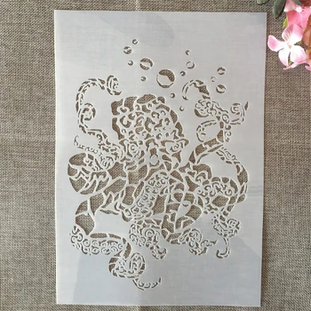 A4 29cm мандала октопод DIY наслояване шаблони стена живопис скрапбук оцветяване щамповане албум декоративен шаблон