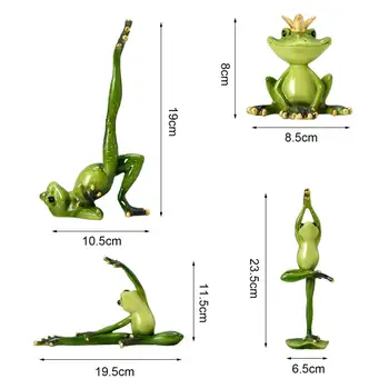 Смола жаба с корона жаба декор реалистична йога поза практична смола йога жаба градински орнамент с корона
