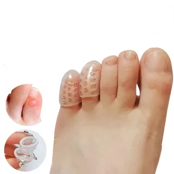 Силиконови капачки за пръсти Дишащ протектор за пръстите на краката Предотвратява мехури Капачки на пръстите Покриващи протектори Инструменти за грижа за краката