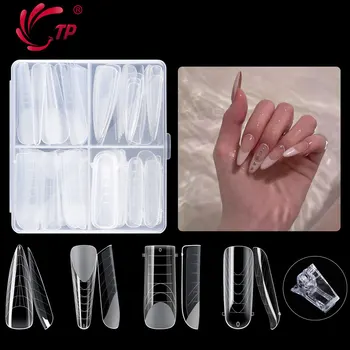 TP нокти двойни форми съвети Бързо изграждане гел мухъл нокти система Пълно покритие Съвети Форми за удължаване на ноктите за маникюр Комплект инструменти