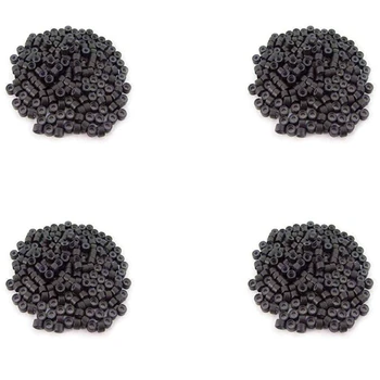 800 бр. 5 мм тъмно кафяв цвят силиконови облицовани микро пръстени връзки мъниста за I Бонд стик върха перо коса разширения