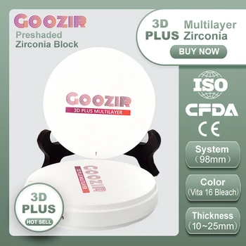 Nuevo Producto GOOZIR 98mm C3 CADCAM Dental 3D Pro Multicapas Циркониев блок Материали Para Laboratorio Dental