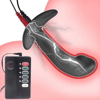 Мини мек силиконов анален щепсел с електрически шок вагинално анално разширение масажор на простатата G-spot стимулатор мастурбация секс играчка