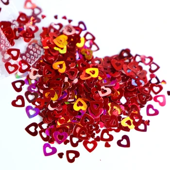 Холографски нокти изкуство блясък пайети лазер романтична любов сърце пайет кухи люспи DIY маникюр 3D нокти декорации инструменти