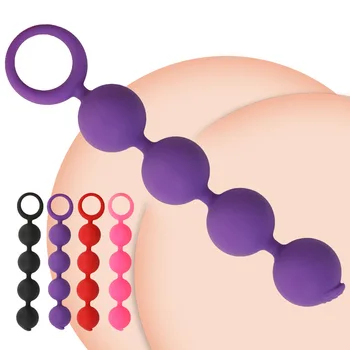 4-топка топчета Butt Plug Стимулация на простатата Масажор Анално и вагинално разширение Мастурбация Анален щепсел Мъжки и женски възрастни играчка