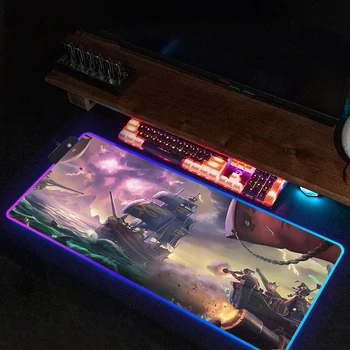Xxl подложка за мишка Аксесоари за игрално бюро S-море от крадци PC геймър кабинет подсветка Deskmat обратно светлина подложка за мишка Rgb маса Мат Led