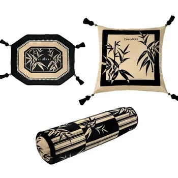 бамбукови възглавници ретро китайски възглавница случай кафяв декоративна възглавница покритие за диван гръбначния стълб лумбална хвърлят дома декорации