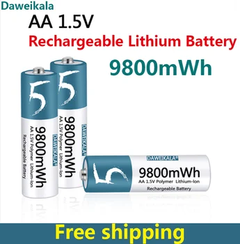 AA 1.5V литиево-йонна батерия AA акумулаторна батерия 9800mWh AA литиево-йонна батерия за дистанционно управление мишка малък вентилатор Електрическа играчка
