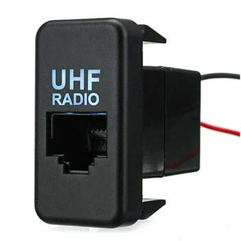 RJ45 Dash UHF радио превключвател панел гнездо със син LED за Toyota Hilux Landcruiser