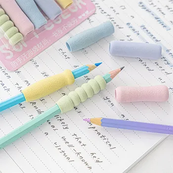 5pcs/set Меко докосване почерк деца молив писалка притежателя плътен цвят молив притежателя творчески пениса притежателя простота писалка капак