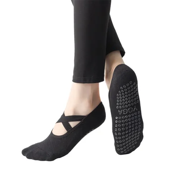 Силиконова кърпа за превръзка Дишащо дъно Неплъзгащи се йога чорапи 2023 Жени Пилатес чорап дами балет танц фитнес тренировка памук