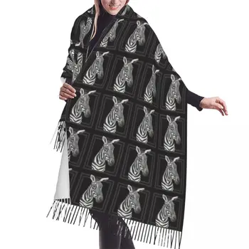 Персонализиран печат рамкирани зебра оникс шал жени мъже зима есен топли шалове луксозна мода универсални шалове обвивки