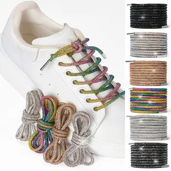 Луксозни кристални връзки за обувки Rainbow Diamond Връзки за обувки Маратонки Дантели Обувки Кръгла връзка за обувки 100/120/140/160CM 1Pc DIY струни