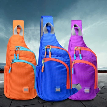 Малка чанта за пътуване Прашка гърдите чанта найлон Crossbody чанти водоустойчив колоездене backbag открит спорт вода бутилка bagpack
