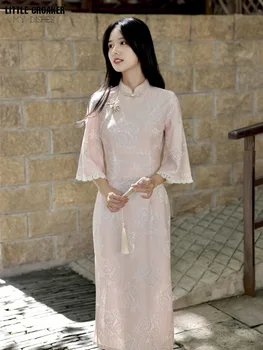 Жени 2023 Нова и подобрена ежедневна рокля Младо момиче Елегантно и елегантно древно китайско Qipao Cheongsam стил Miss