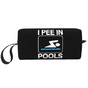 Смешно плуване пикая в басейни Козметична чанта Жени Kawaii голям капацитет грим случай красота съхранение тоалетни чанти