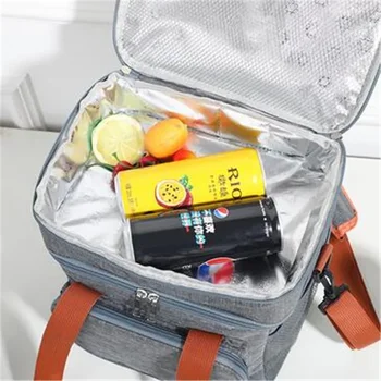 Преносима термична чанта за обяд Пикник храна охладител чанти изолирани случай трайни водоустойчив офис чанта за обяд презрамка охлаждане кутия